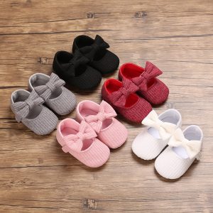 Newborn Unisex Woolen Bow Baby Shoes – Soft Sole Anti-Slip | Winter, Spring & Fall