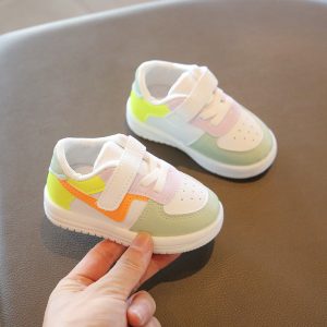 Breathable Baby Toddler Color Matching Soft Soles Non-Falling Shoes Unisex