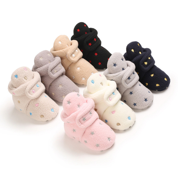 Winter 0-1 year old cotton warm baby shoes soft bottom fleece snow boots