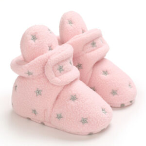 Winter 0-1 year old cotton warm baby shoes soft bottom fleece snow boots - Pink, 0-6 M - 11 CM - S-15